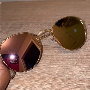 Pink Gold Woman Stylish Glasses